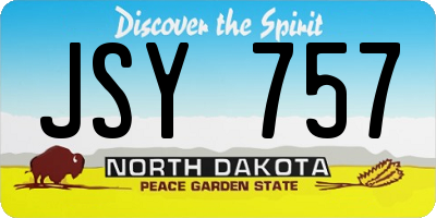 ND license plate JSY757