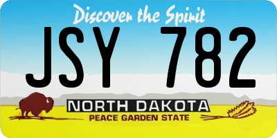 ND license plate JSY782