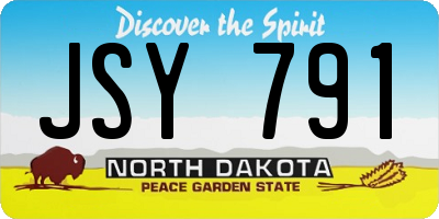 ND license plate JSY791