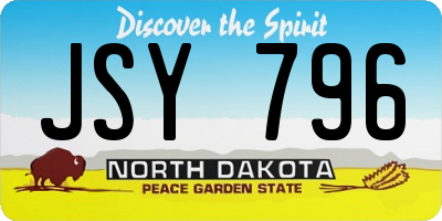 ND license plate JSY796
