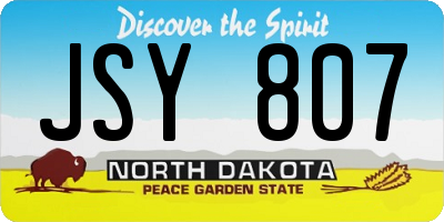 ND license plate JSY807