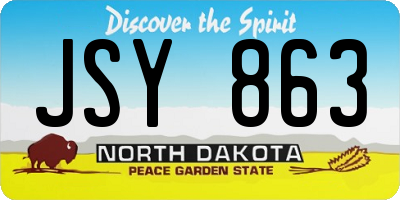 ND license plate JSY863