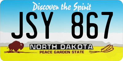 ND license plate JSY867