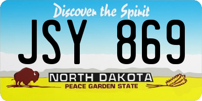 ND license plate JSY869