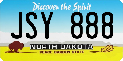 ND license plate JSY888