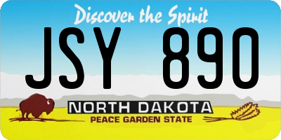 ND license plate JSY890