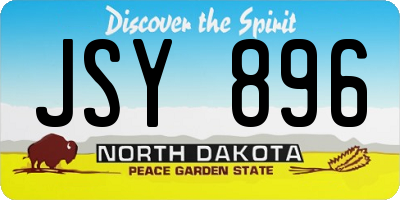 ND license plate JSY896