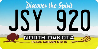 ND license plate JSY920