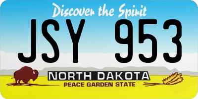 ND license plate JSY953