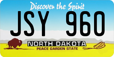 ND license plate JSY960