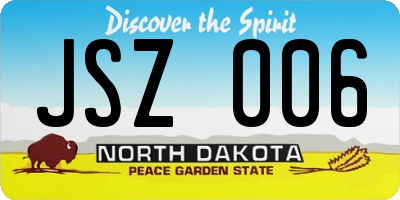ND license plate JSZ006