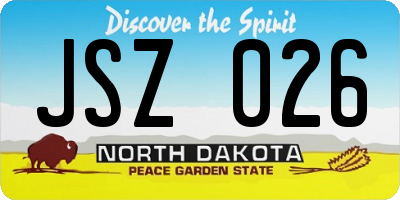 ND license plate JSZ026