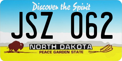 ND license plate JSZ062