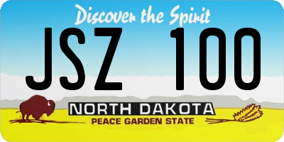 ND license plate JSZ100