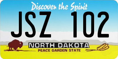 ND license plate JSZ102