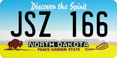ND license plate JSZ166