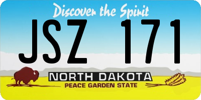 ND license plate JSZ171