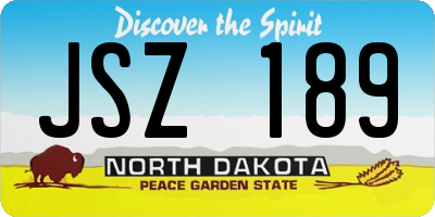 ND license plate JSZ189