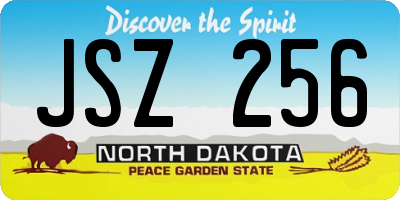 ND license plate JSZ256