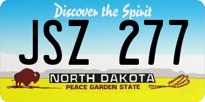 ND license plate JSZ277