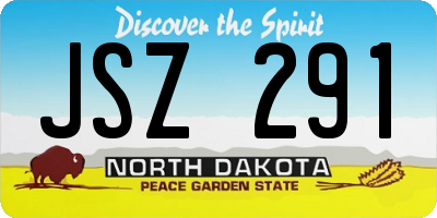 ND license plate JSZ291