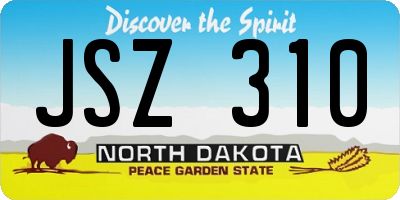 ND license plate JSZ310