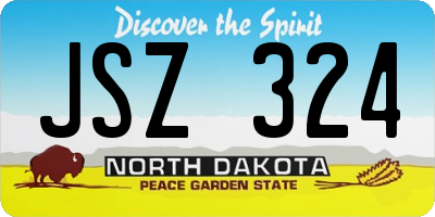 ND license plate JSZ324