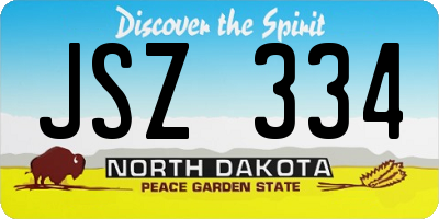 ND license plate JSZ334