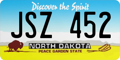 ND license plate JSZ452