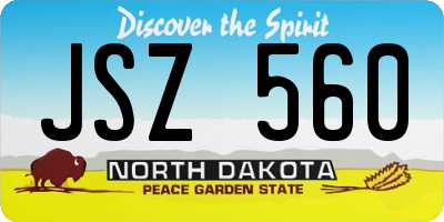 ND license plate JSZ560