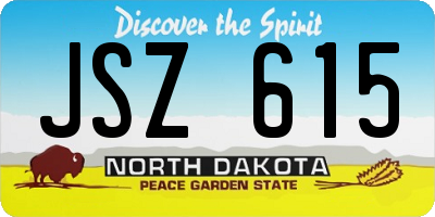 ND license plate JSZ615
