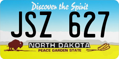 ND license plate JSZ627