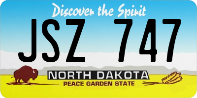 ND license plate JSZ747