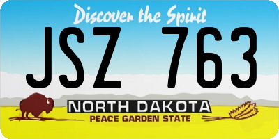 ND license plate JSZ763