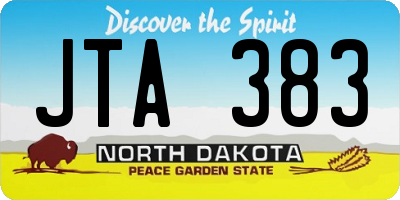 ND license plate JTA383