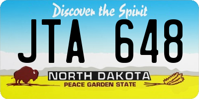 ND license plate JTA648