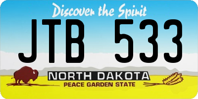 ND license plate JTB533