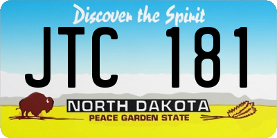 ND license plate JTC181