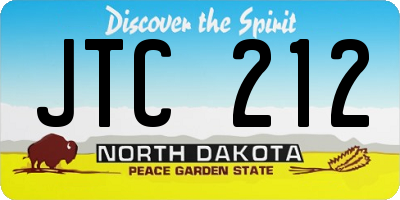 ND license plate JTC212