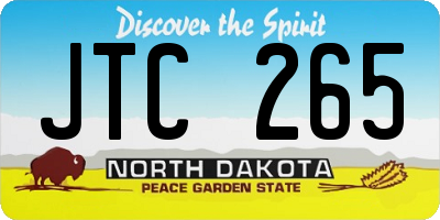 ND license plate JTC265