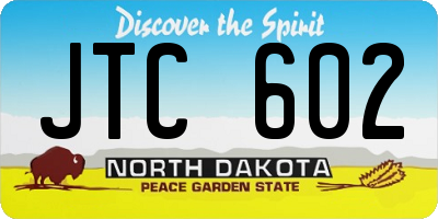 ND license plate JTC602