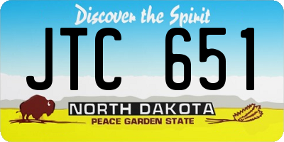 ND license plate JTC651
