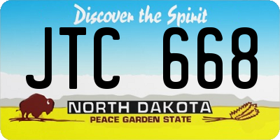 ND license plate JTC668