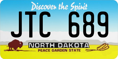 ND license plate JTC689