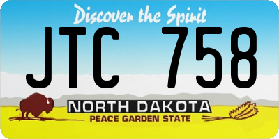 ND license plate JTC758