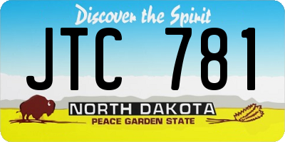 ND license plate JTC781