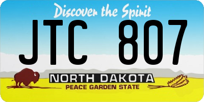 ND license plate JTC807