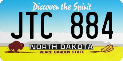 ND license plate JTC884