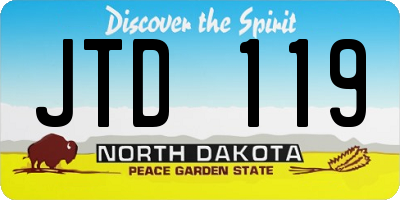 ND license plate JTD119