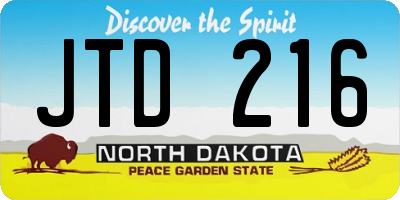 ND license plate JTD216